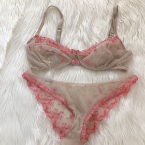 💗 Sheer Tan Bra and Panty set 💗